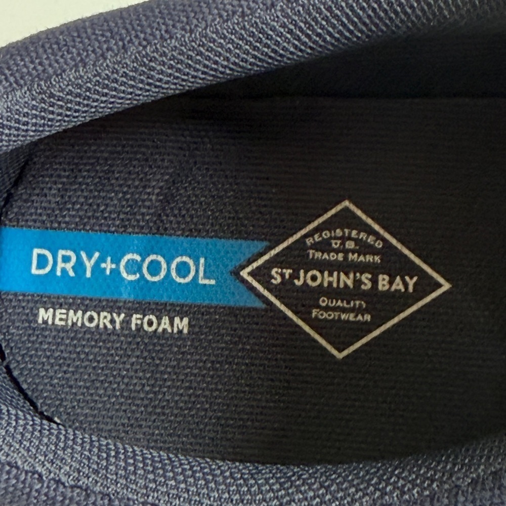 St. John's Bay Northport Boat Shoes Size Men 10M Navy Blue Canvas Sneakers - Picture 7 of 9